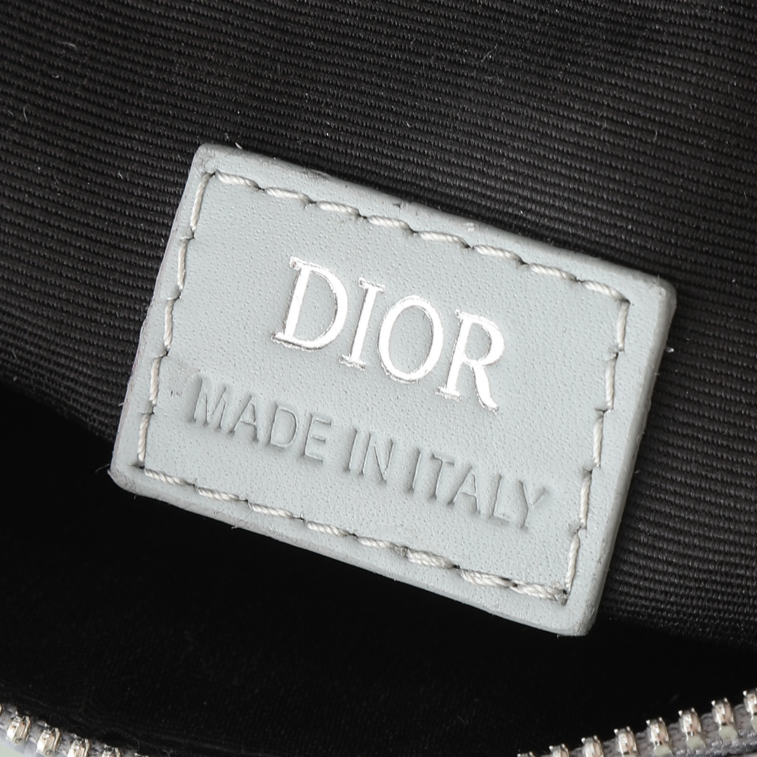 dior バッグコピー 斜め掛けバッグ 牛革 ロゴプリント ナイロン肩紐 型番1ADPO093 シンプルながら人気 グレイ_8