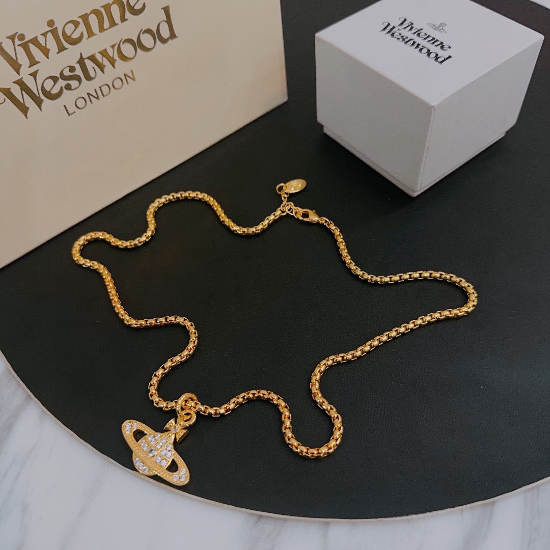 vivienne westwood ネックレススーパーコピー パンク風 ネックレス 大土星 大人気 シンプル ゴールド_6