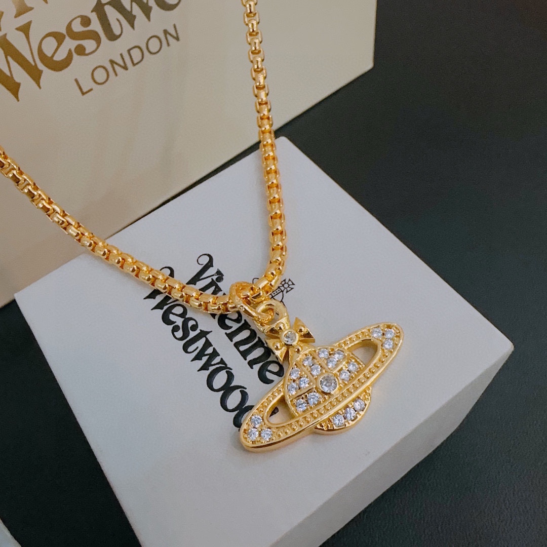 vivienne westwood ネックレススーパーコピー パンク風 ネックレス 大土星 大人気 シンプル ゴールド_8