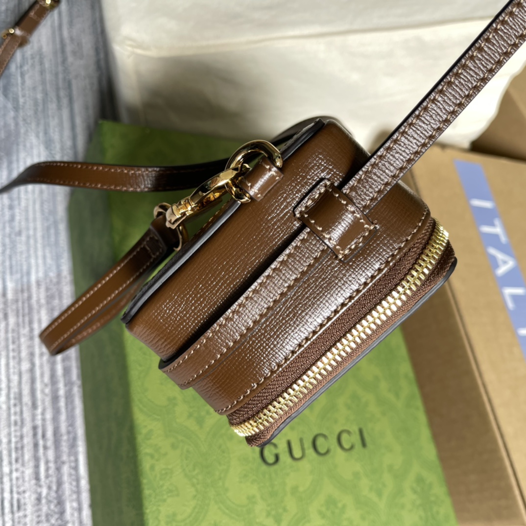 gucci バッグ レディース偽物 コード671674 花柄 斜め掛けおしゃれ ミニ手持ちバッグ 矩形 ブラウン_3