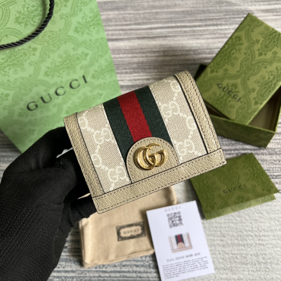 gucci 長 財布コピー コード621887 二つ折り財布 小銭入れ 花柄 牛革 高級感溢れる レディース ベージュ色_1