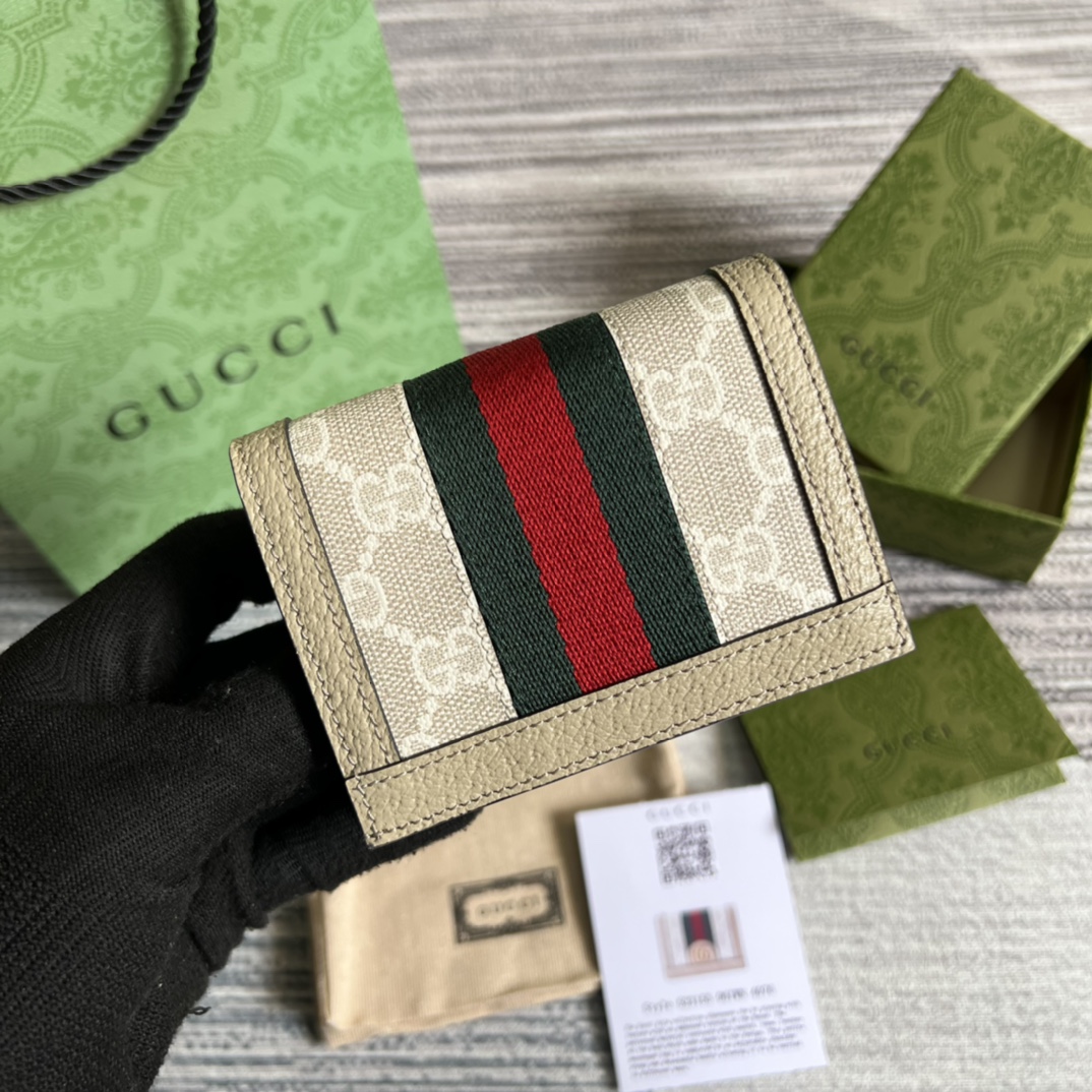 gucci 長 財布コピー コード621887 二つ折り財布 小銭入れ 花柄 牛革 高級感溢れる レディース ベージュ色_2