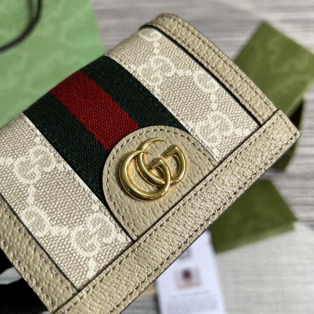 gucci 長 財布コピー コード621887 二つ折り財布 小銭入れ 花柄 牛革 高級感溢れる レディース ベージュ色_6