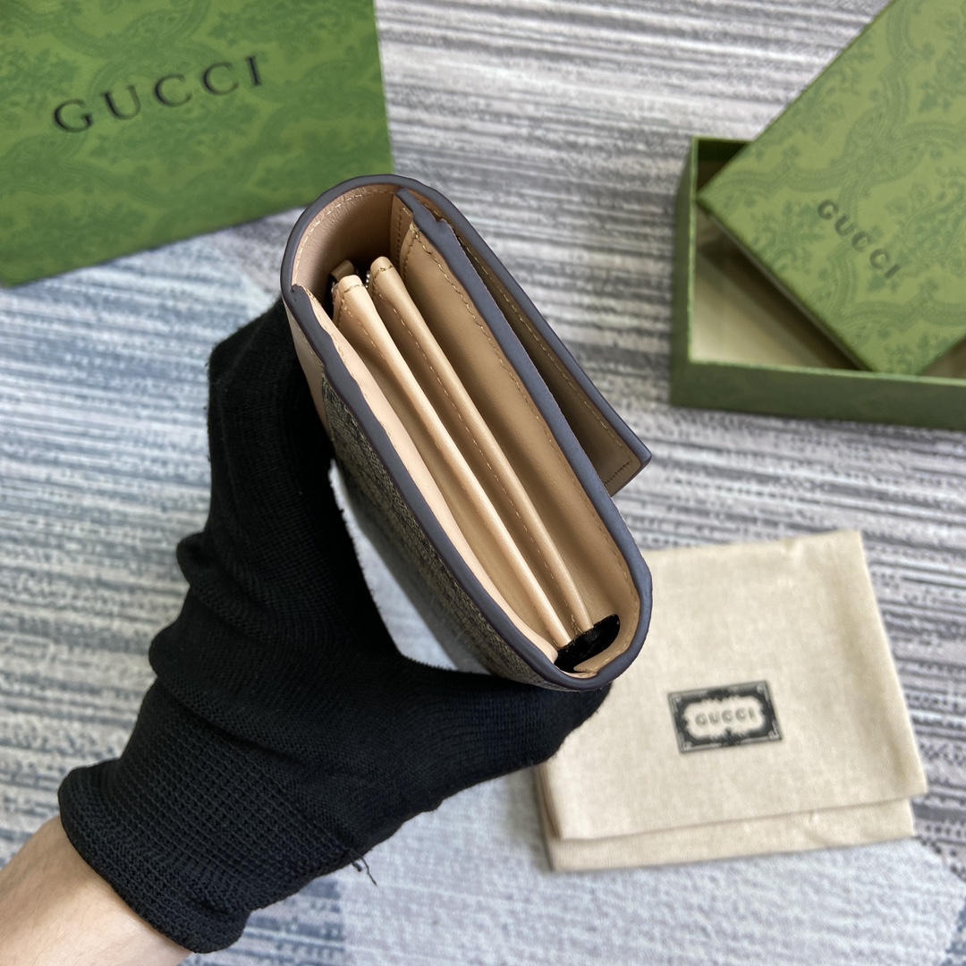 gucci カード ケースコピー コード795627 花柄 長財布 レザー 牛革 G Marmontシリーズ ブラウン_3