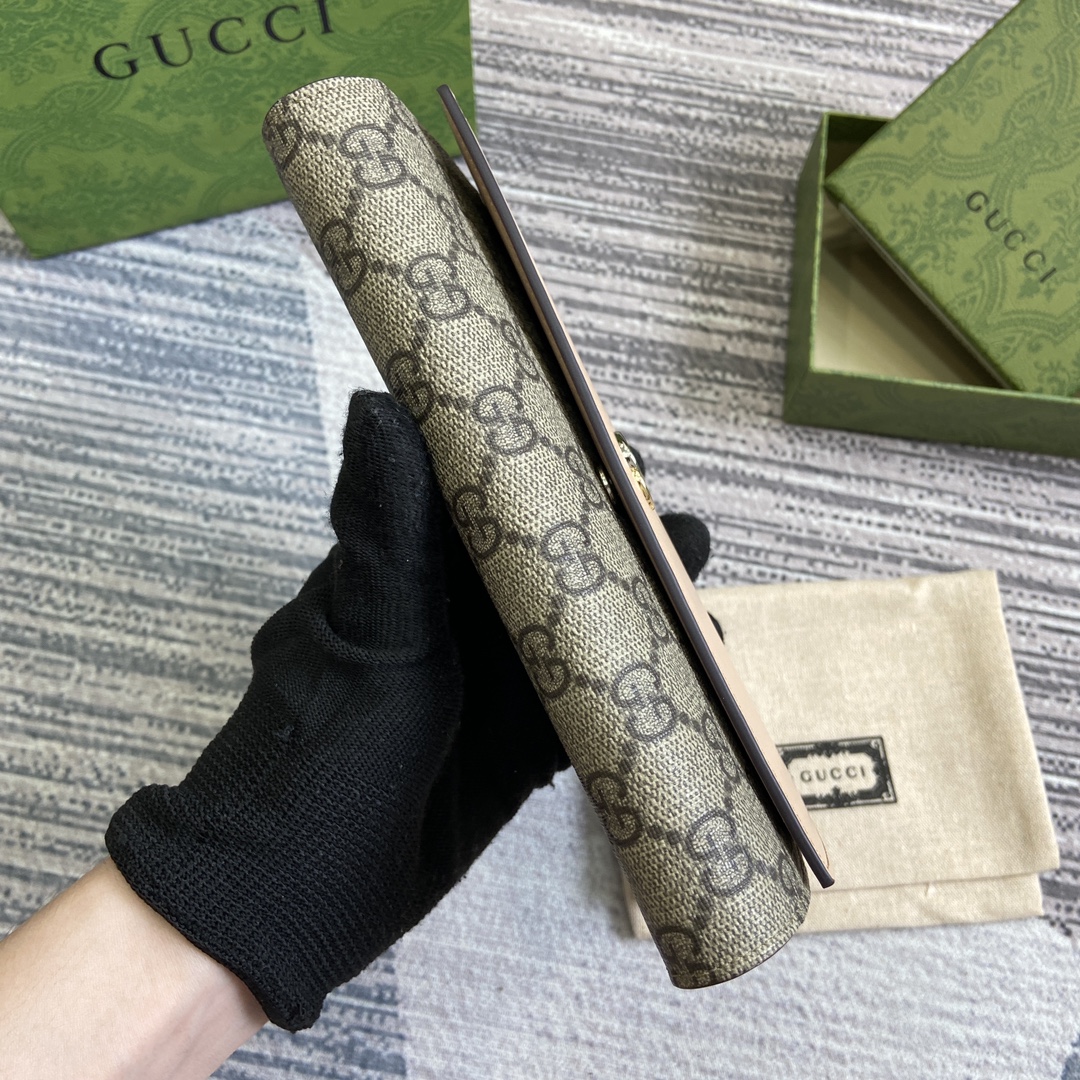 gucci カード ケースコピー コード795627 花柄 長財布 レザー 牛革 G Marmontシリーズ ブラウン_4