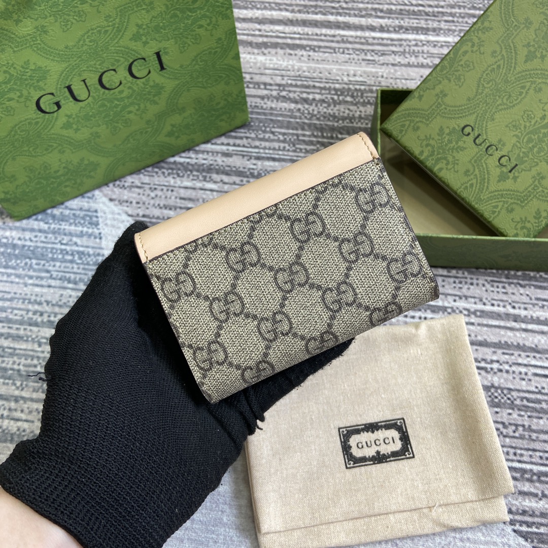 gucci 長 財布レディース偽物 コード790067 財布 レザー 牛革 G Marmontシリーズのクレジットカートバッグ ブラウン_2