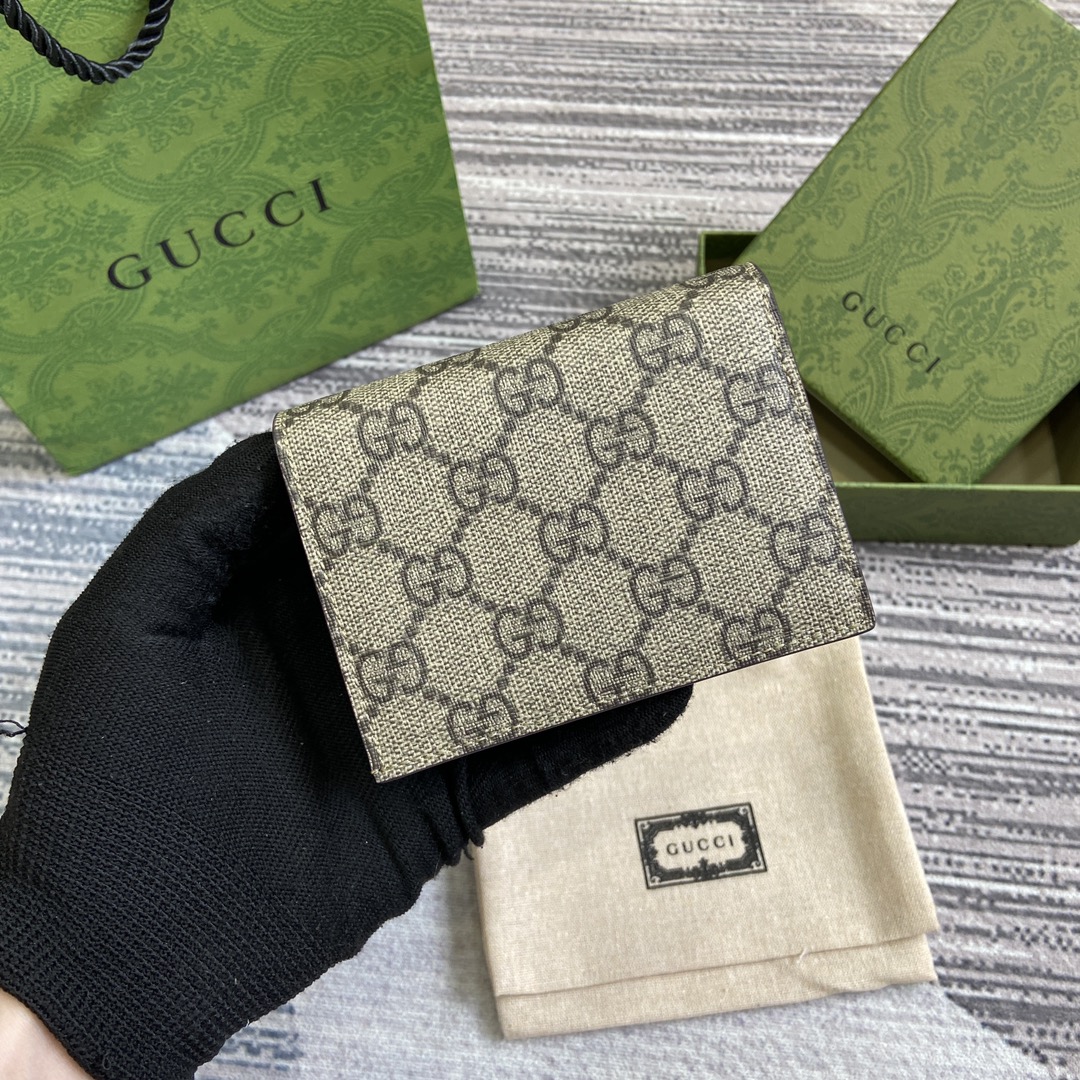 gucci 財布 二 つ折りコピー コード790055 財布 レザー 牛革 G Marmontシリーズのクレジットカートバッグ グレイ_2