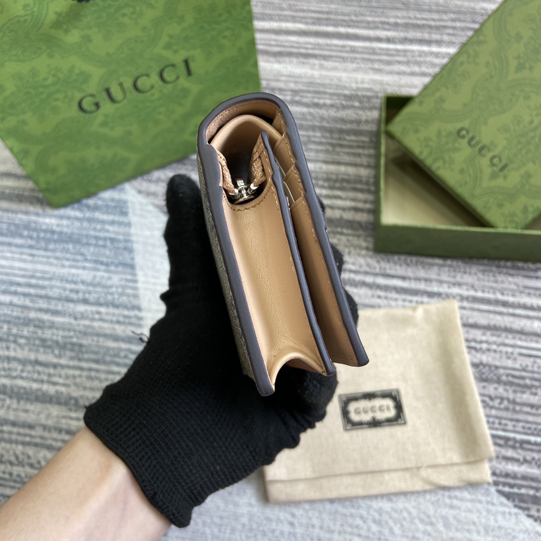 gucci 財布 二 つ折りコピー コード790055 財布 レザー 牛革 G Marmontシリーズのクレジットカートバッグ グレイ_3