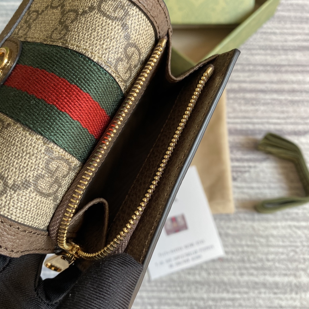 特別価格アイテム gucci さくらんぼ 財布スーパーコピー コード644334 三つ折り 牛革 レザー 財布 花柄 ブラウン_7