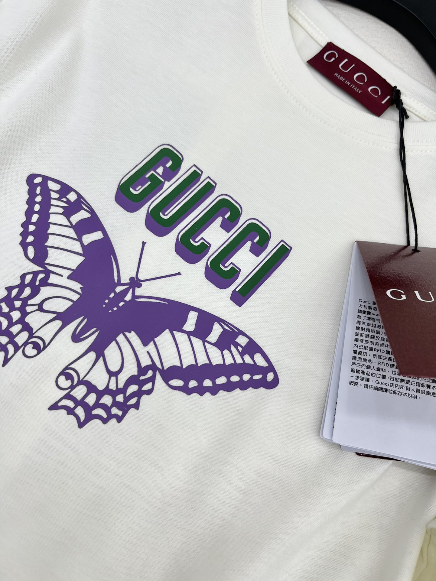 2024年新品 gucci t シャツ偽物 柔らかい 純綿 トップス 蝶々プリント シンプル ホワイト_4