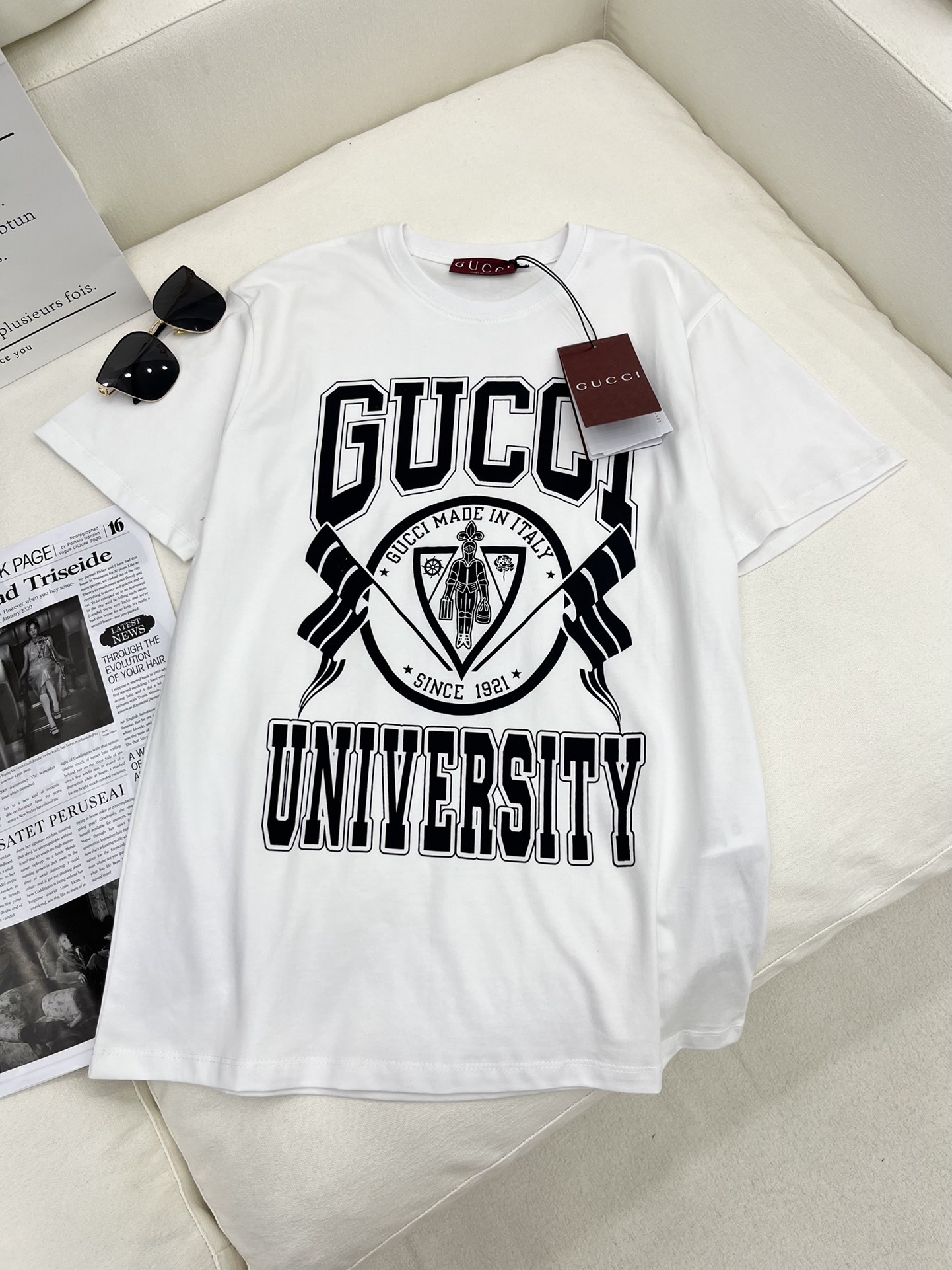 最新の2024年 gucci ドナルド t シャツコピー 柔らかい トップス Tシャツ 純綿 プリント シンプル 丸首 ホワイト_1