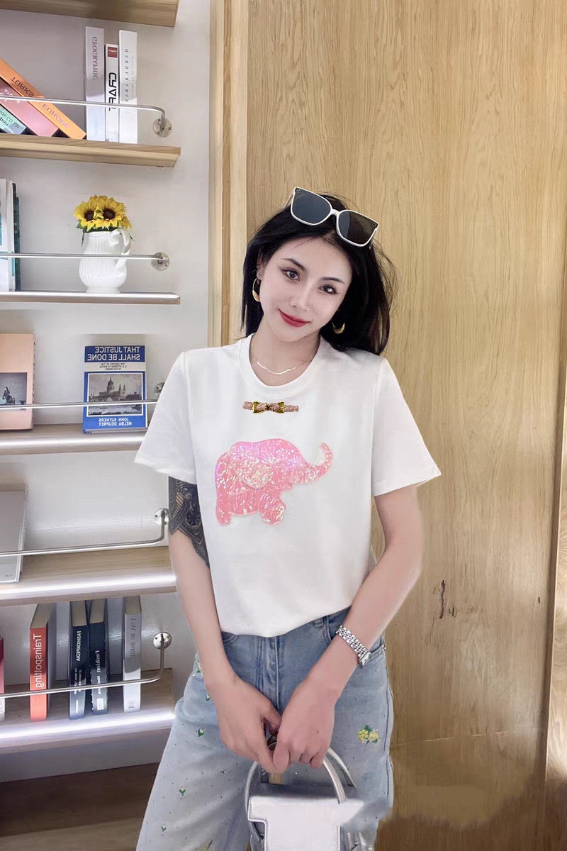 8750 gucci t シャツ オレンジコピー 人気トップス 綿100％ 象プリント 快適 シンプル 通気性いい ホワイト_3