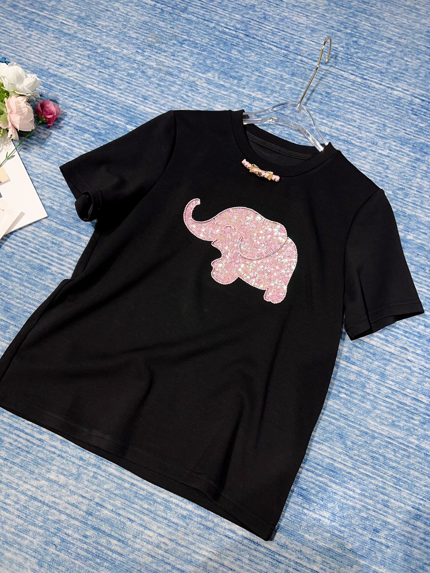 gucci t シャツ クマスーパーコピー 人気トップス 綿100％ 象プリント 快適 シンプル 通気性いい ブラック_4