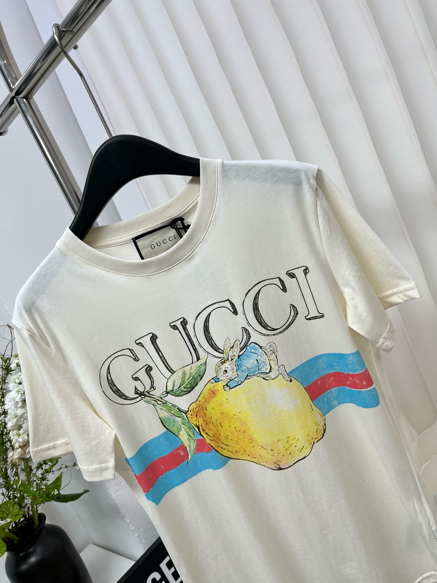 gucci t シャツ ドラえもん偽物 トップス 綿100％ 果物プリント 半袖 シンプル 超人気販売 ホワイト_2