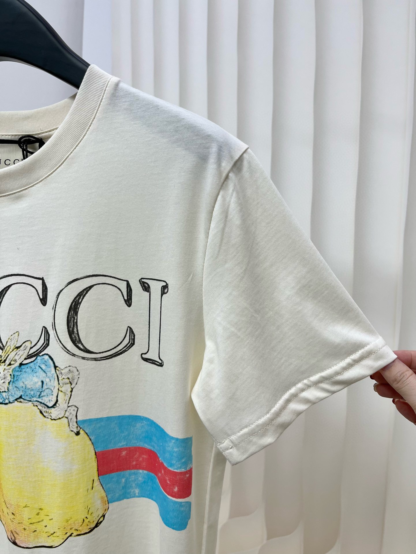 gucci t シャツ ドラえもん偽物 トップス 綿100％ 果物プリント 半袖 シンプル 超人気販売 ホワイト_3