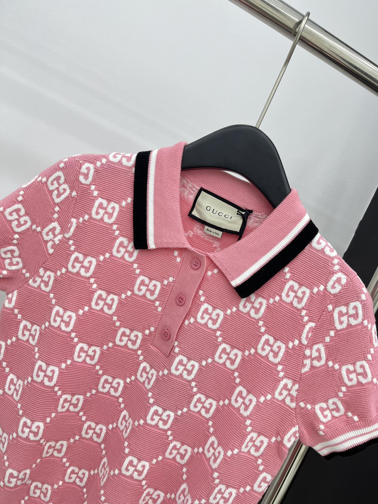 グッチ ポロ シャツ メンズ偽物 トップス POLO 半袖 少女感 花柄 ファッション 通勤 高級感たっぷり ピンク_2