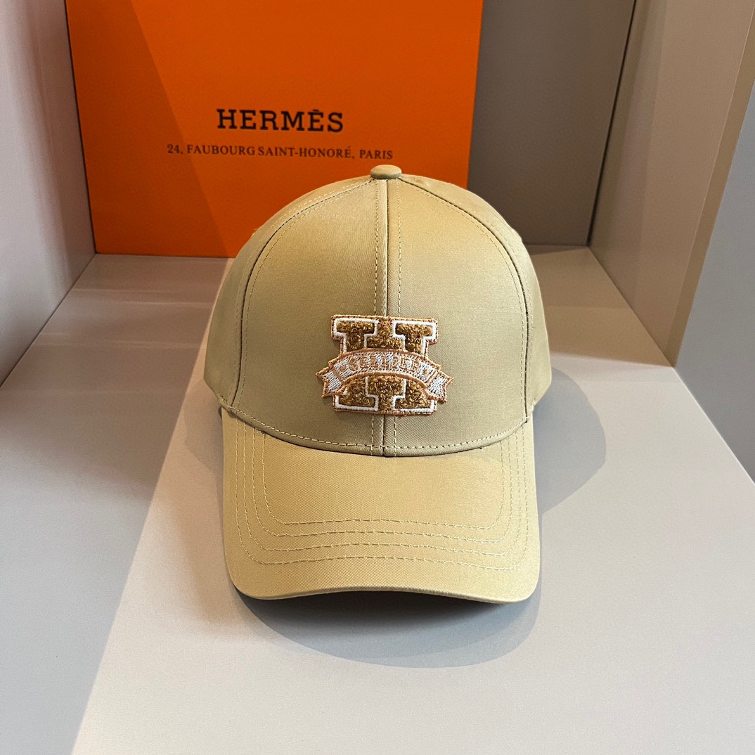 hermes キャップコピー 韓国風 シンプル 帽子 日焼け止め 男女兼用 野球用 イエロー_1