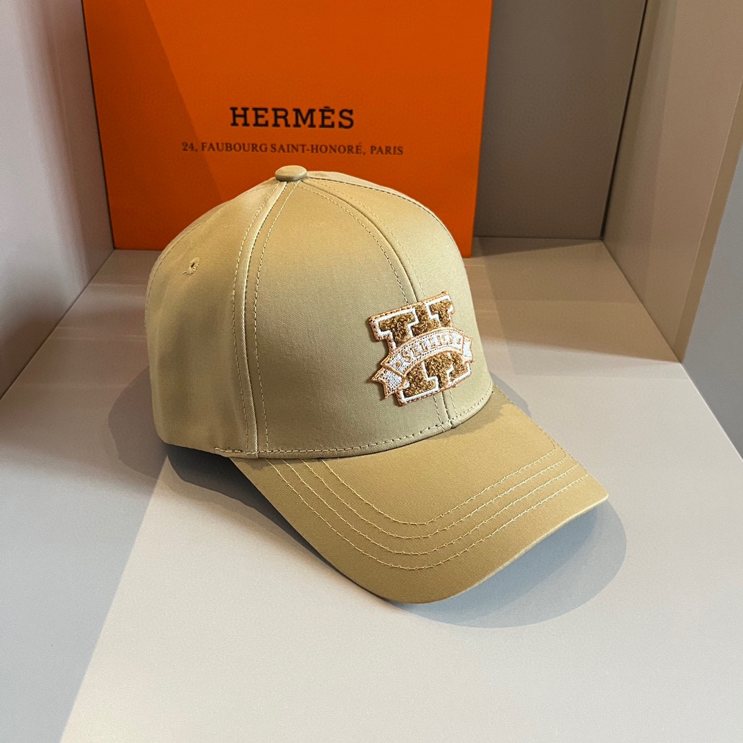 hermes キャップコピー 韓国風 シンプル 帽子 日焼け止め 男女兼用 野球用 イエロー_2