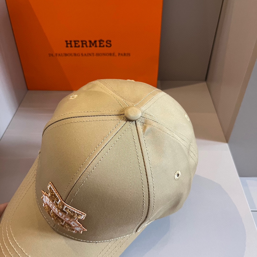 hermes キャップコピー 韓国風 シンプル 帽子 日焼け止め 男女兼用 野球用 イエロー_3