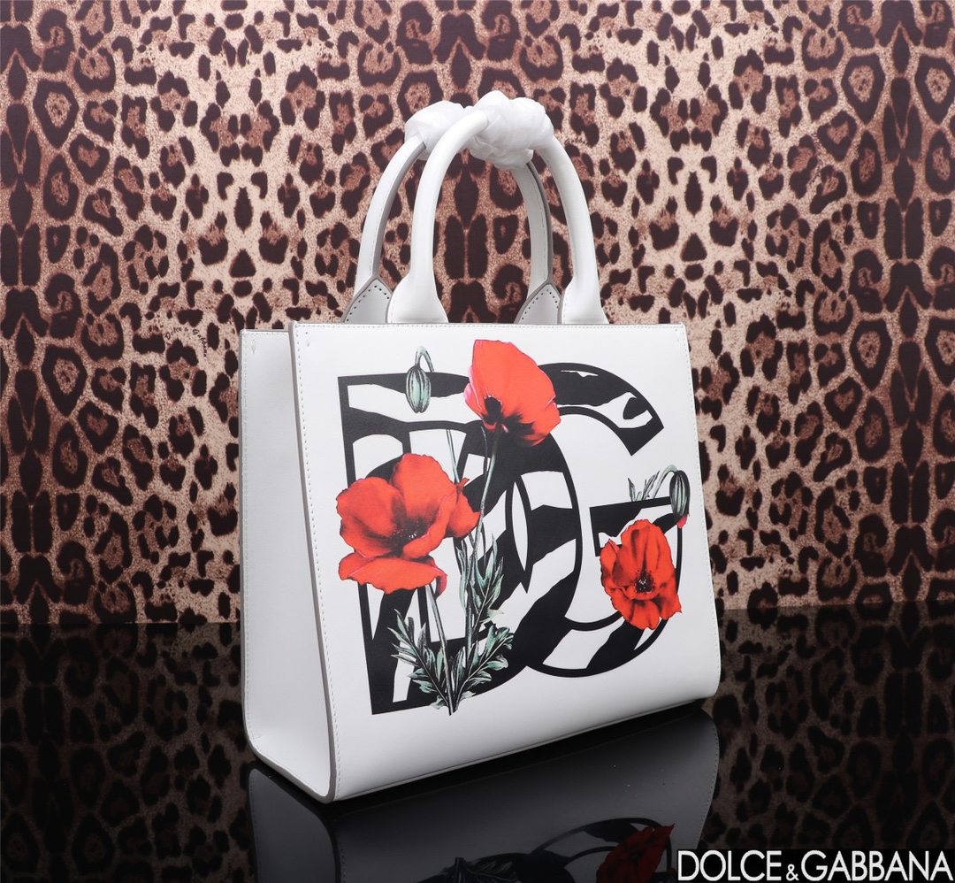 Dolce & Gabbanaドルガバ ディ ヴォー ションスーパーコピー 牛革 レザー 斜め掛けバッグ 手持ち プリント ホワイト_2