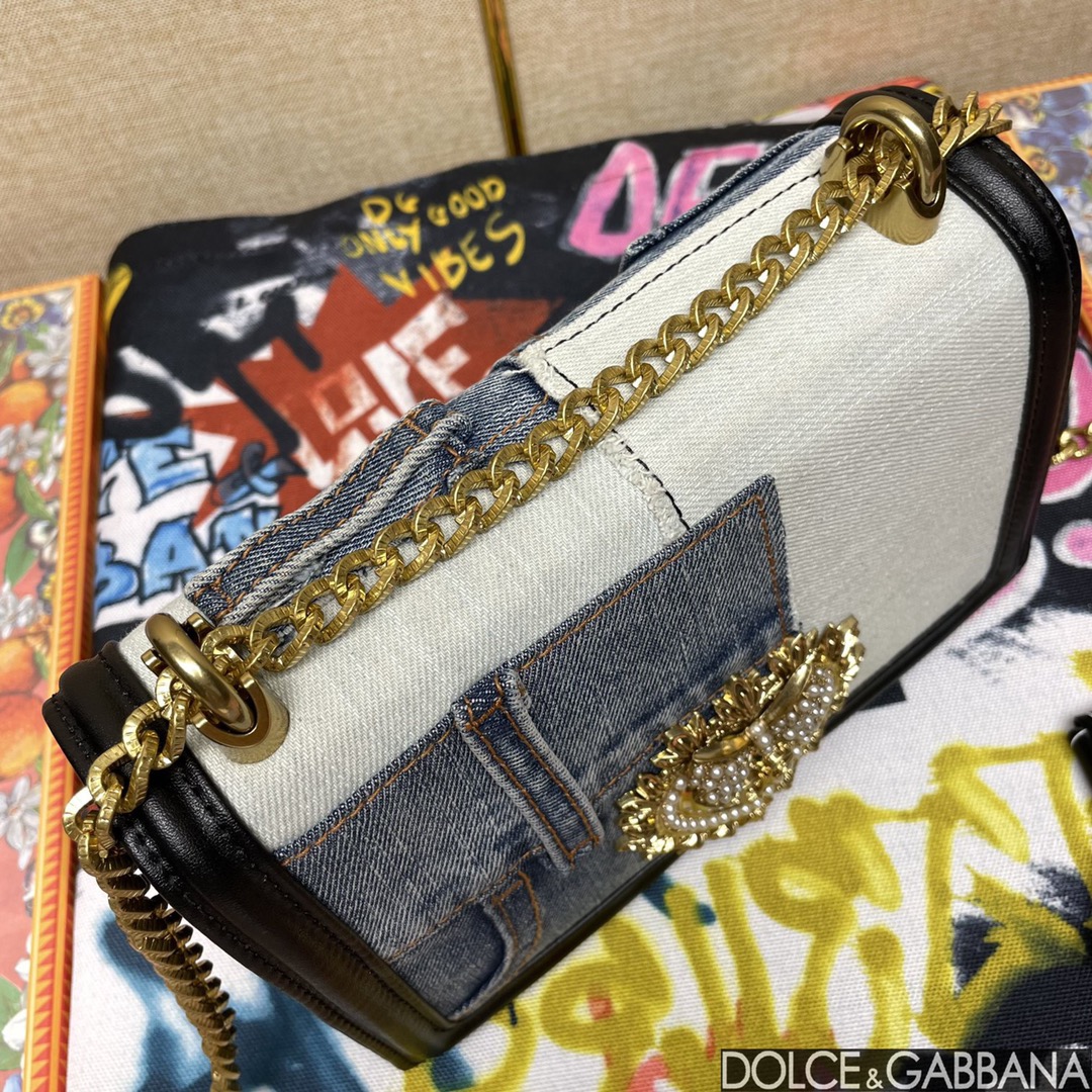 Dolce & Gabban ドルガバ デニム トート バッグスーパーコピー デニム素材 斜め掛けバッグ 6372 ブルー_5