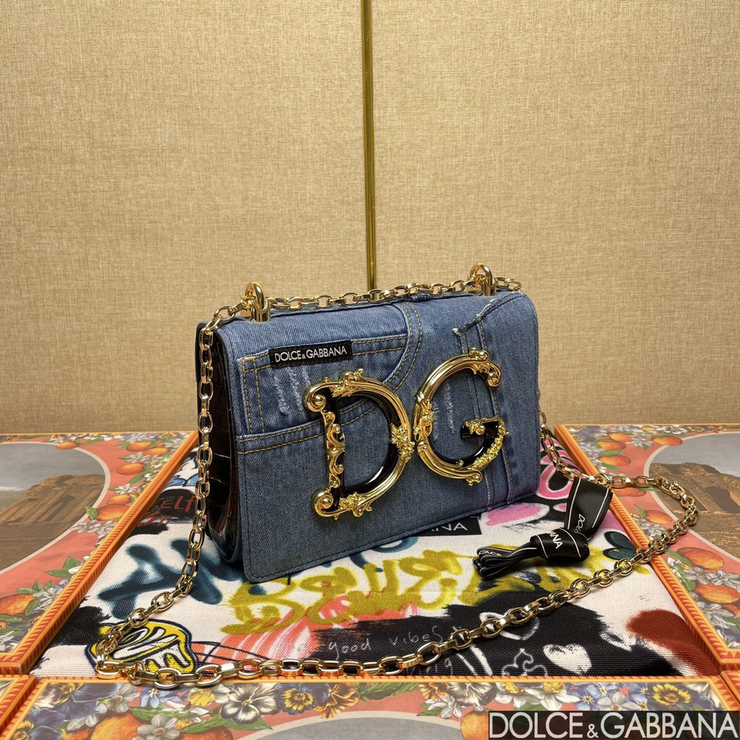 Dolce & Gabban ドルガバ デニム バッグ偽物 デニム素材 斜め掛けバッグ 1311 大人気 ブルー_2