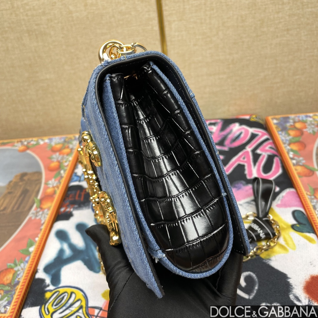 Dolce & Gabban ドルガバ デニム バッグ偽物 デニム素材 斜め掛けバッグ 1311 大人気 ブルー_5