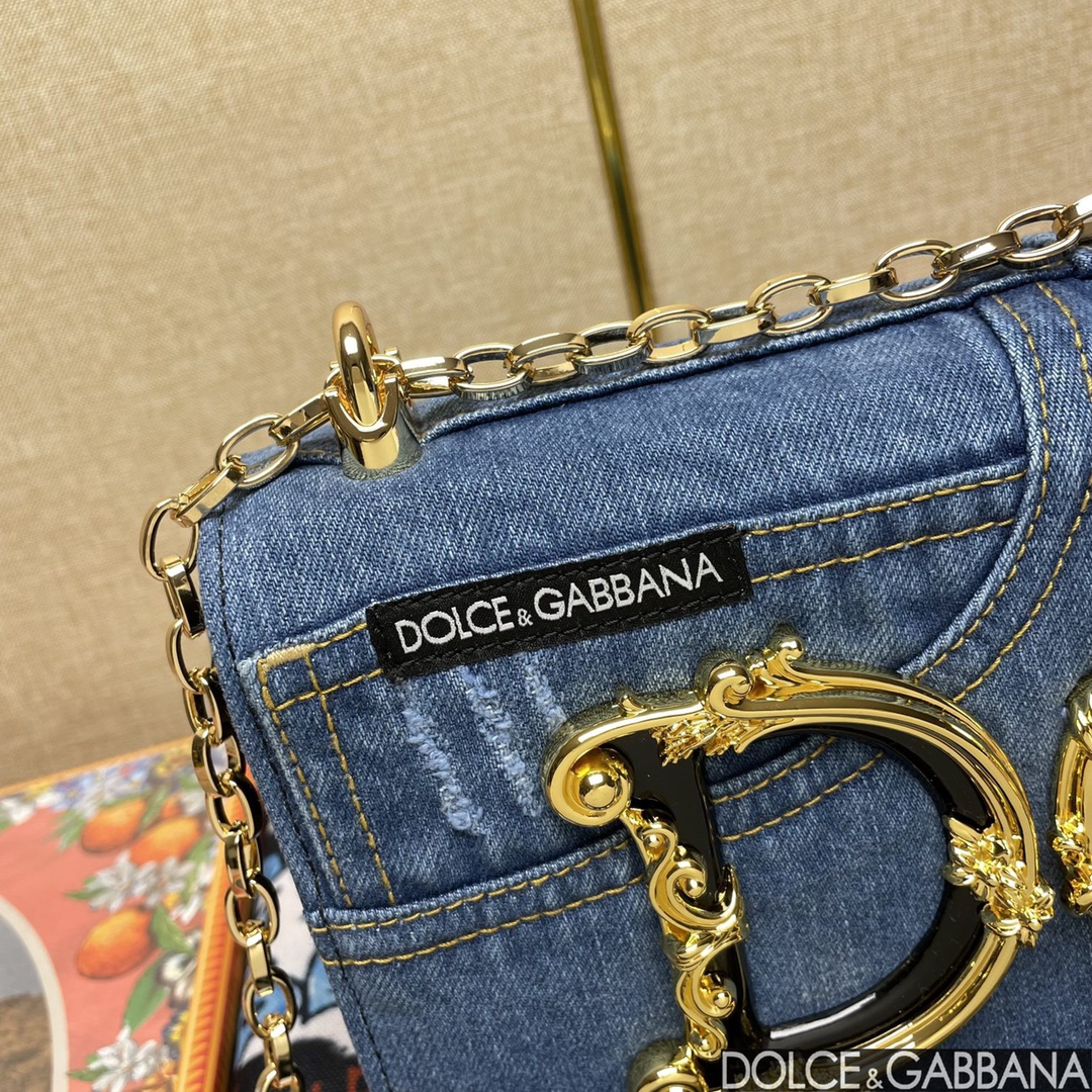 Dolce & Gabban ドルガバ デニム バッグ偽物 デニム素材 斜め掛けバッグ 1311 大人気 ブルー_8