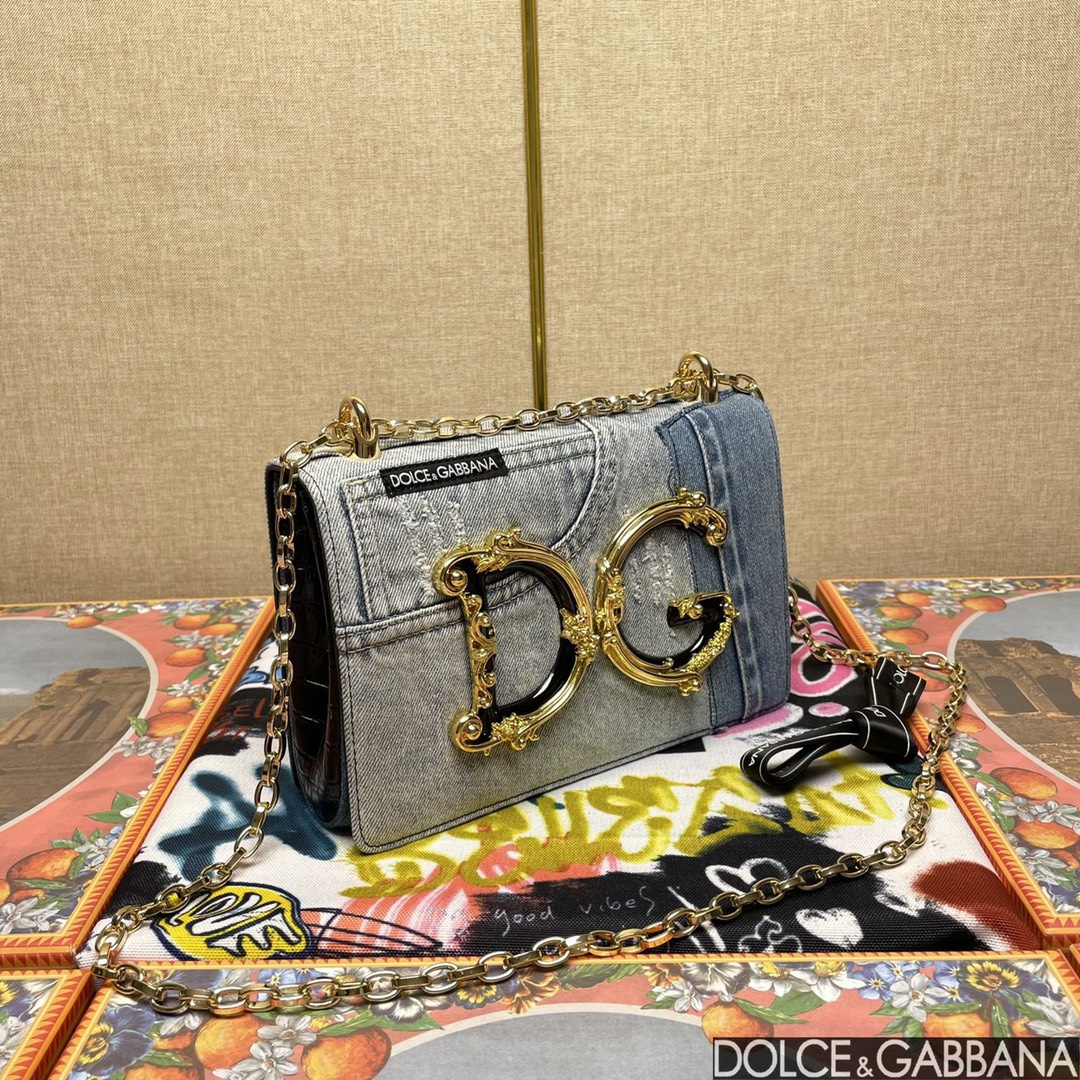 Dolce & Gabban ドルガバ デボーションコピー デニム素材 斜め掛けバッグ 1311 大人気 ブルー_2