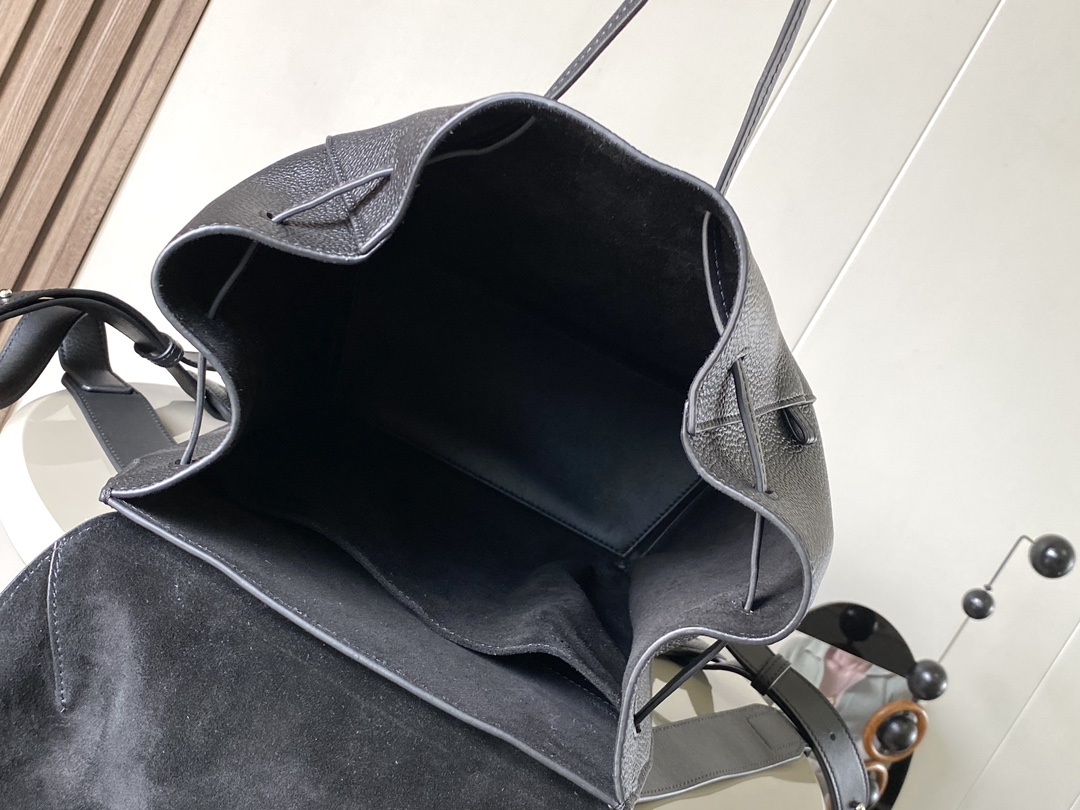 loewe バッグ偽物 レザー 柔らかい 牛革 大容量 バックバッグ プリント 通学 通学 ブラック_8