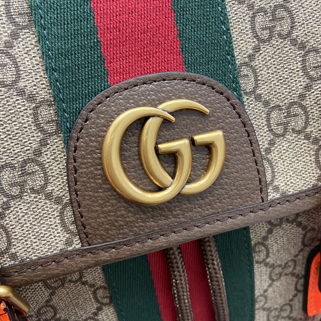 gucci リュックスーパーコピーバックバッグ 型番598140 肩掛け 花柄 Ophidiaシリーズ 都市風 オレンジ縞_2