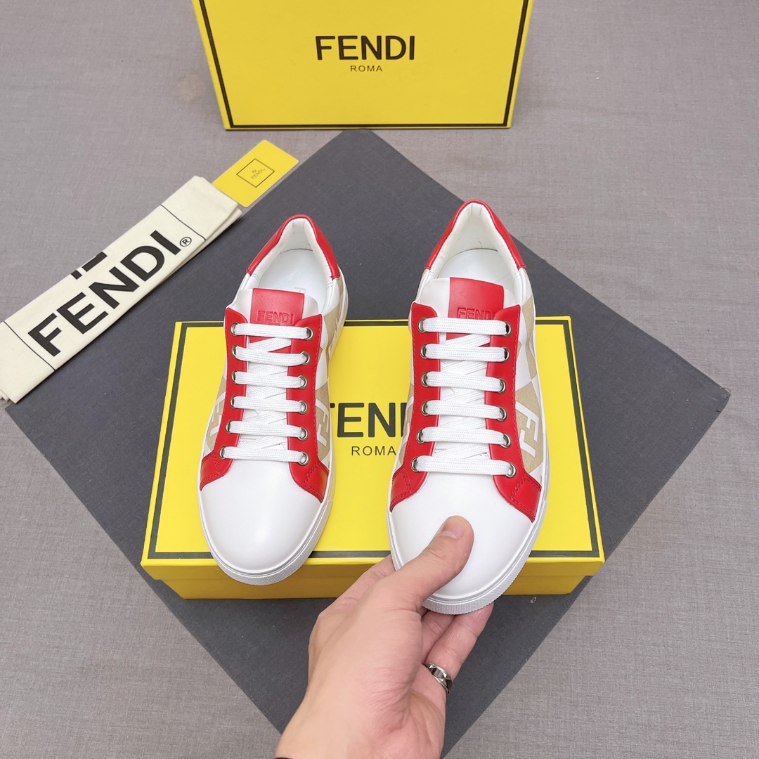 FENDI おすすめ 最新フェンディ シューズ サイズコピー ゴム底 カジュアル シューズ 品質保証 メンズ レッド_4