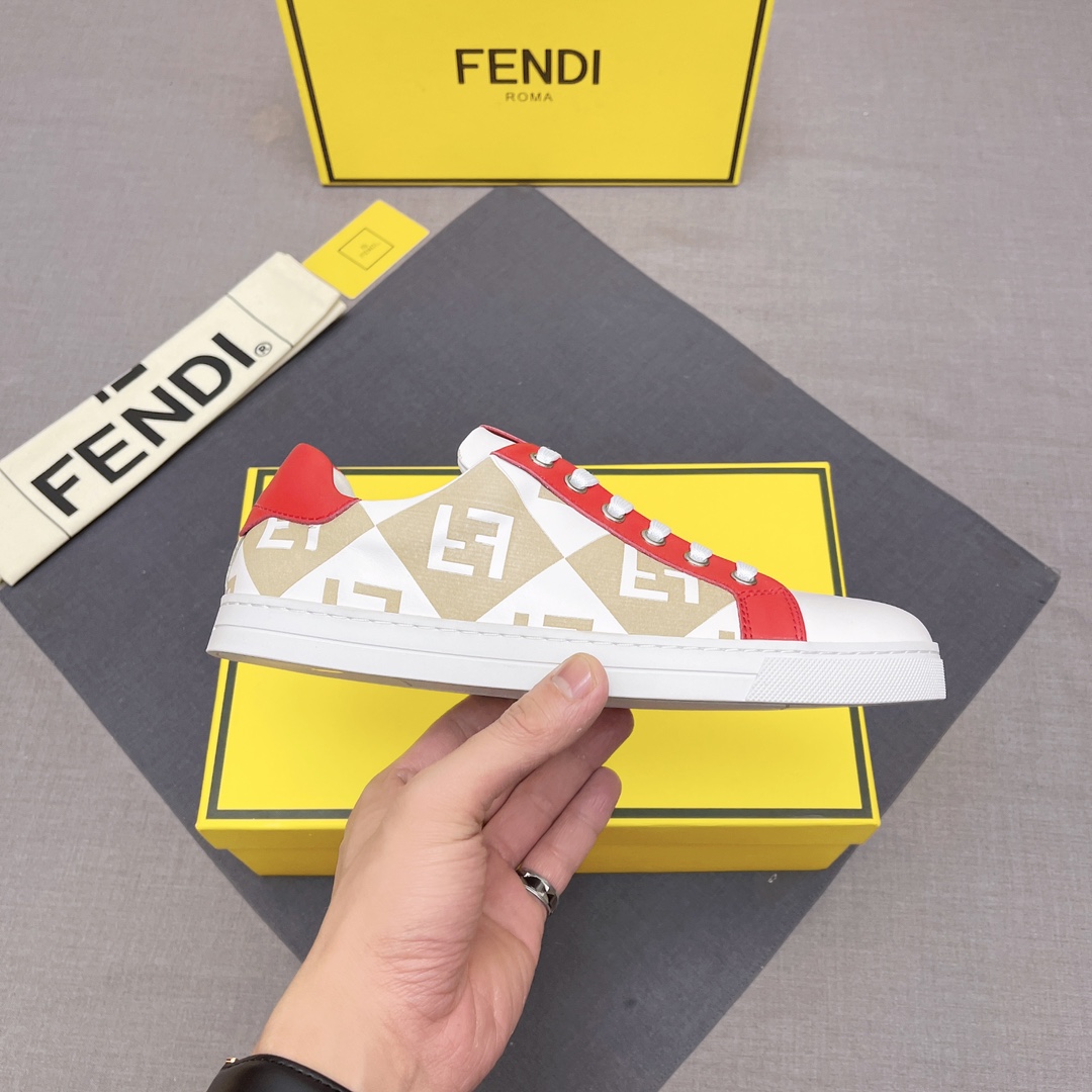 FENDI おすすめ 最新フェンディ シューズ サイズコピー ゴム底 カジュアル シューズ 品質保証 メンズ レッド_5