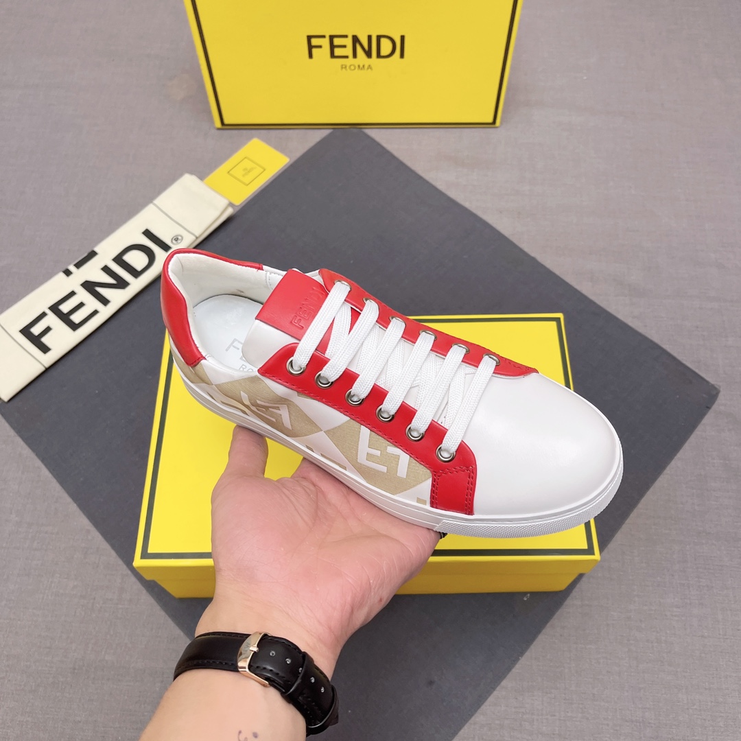 FENDI おすすめ 最新フェンディ シューズ サイズコピー ゴム底 カジュアル シューズ 品質保証 メンズ レッド_6