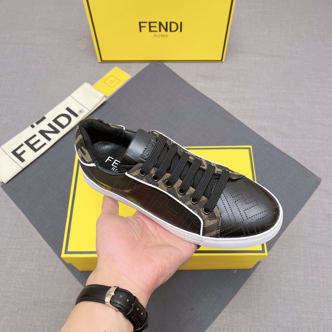 FENDI 春の新作 フェンディ シューズスーパーコピー ゴム底 カジュアル シューズ 品質保証 メンズ ブラック_6