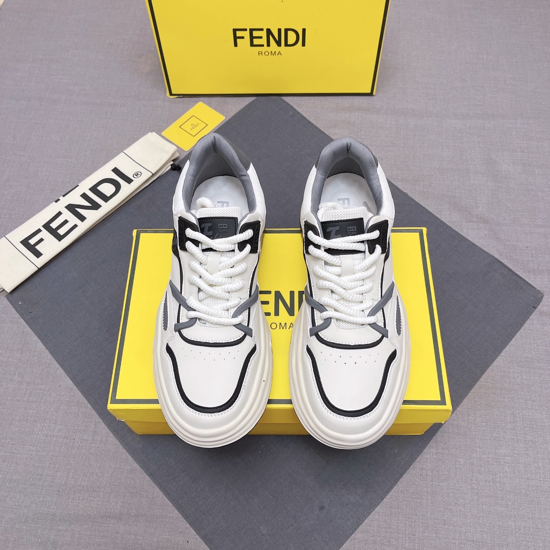 FENDI お手頃価格で フェンディ シューズ メンズ偽物 軽量 スニーカー カジュアル シューズ 品質保証 ホワイト_1