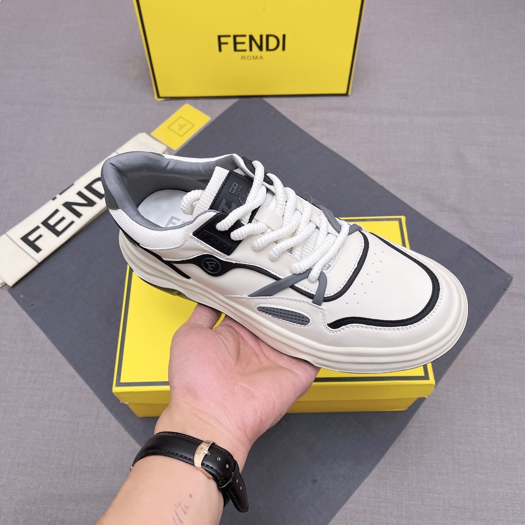 FENDI お手頃価格で フェンディ シューズ メンズ偽物 軽量 スニーカー カジュアル シューズ 品質保証 ホワイト_6