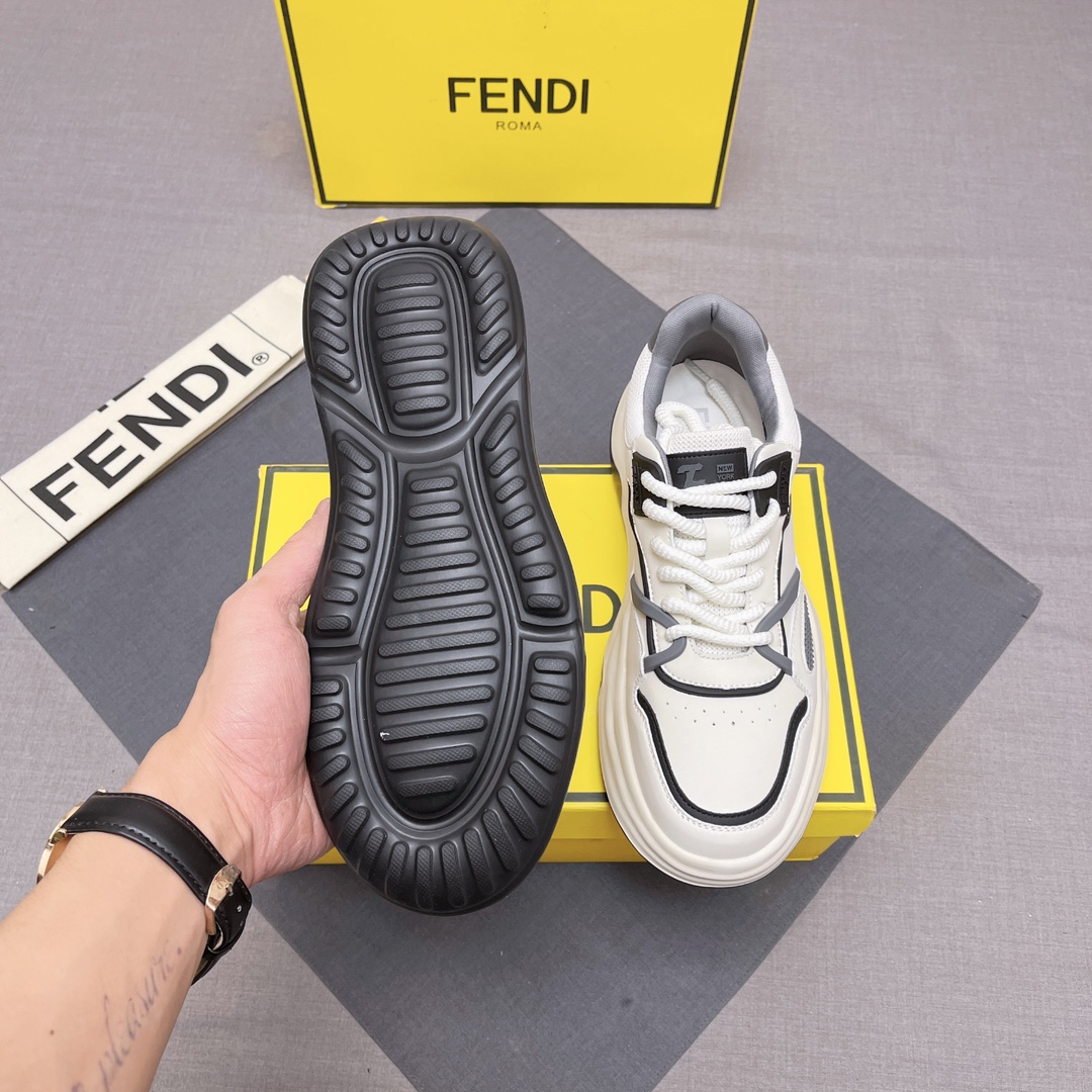 FENDI お手頃価格で フェンディ シューズ メンズ偽物 軽量 スニーカー カジュアル シューズ 品質保証 ホワイト_8