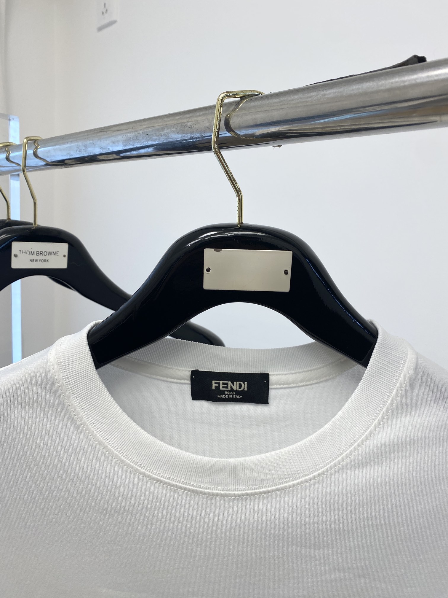 fendi t シャツ メンズ偽物 半袖 トップス 純綿 ロゴプリント 柔らかい シンプル ファッション ホワイト_2