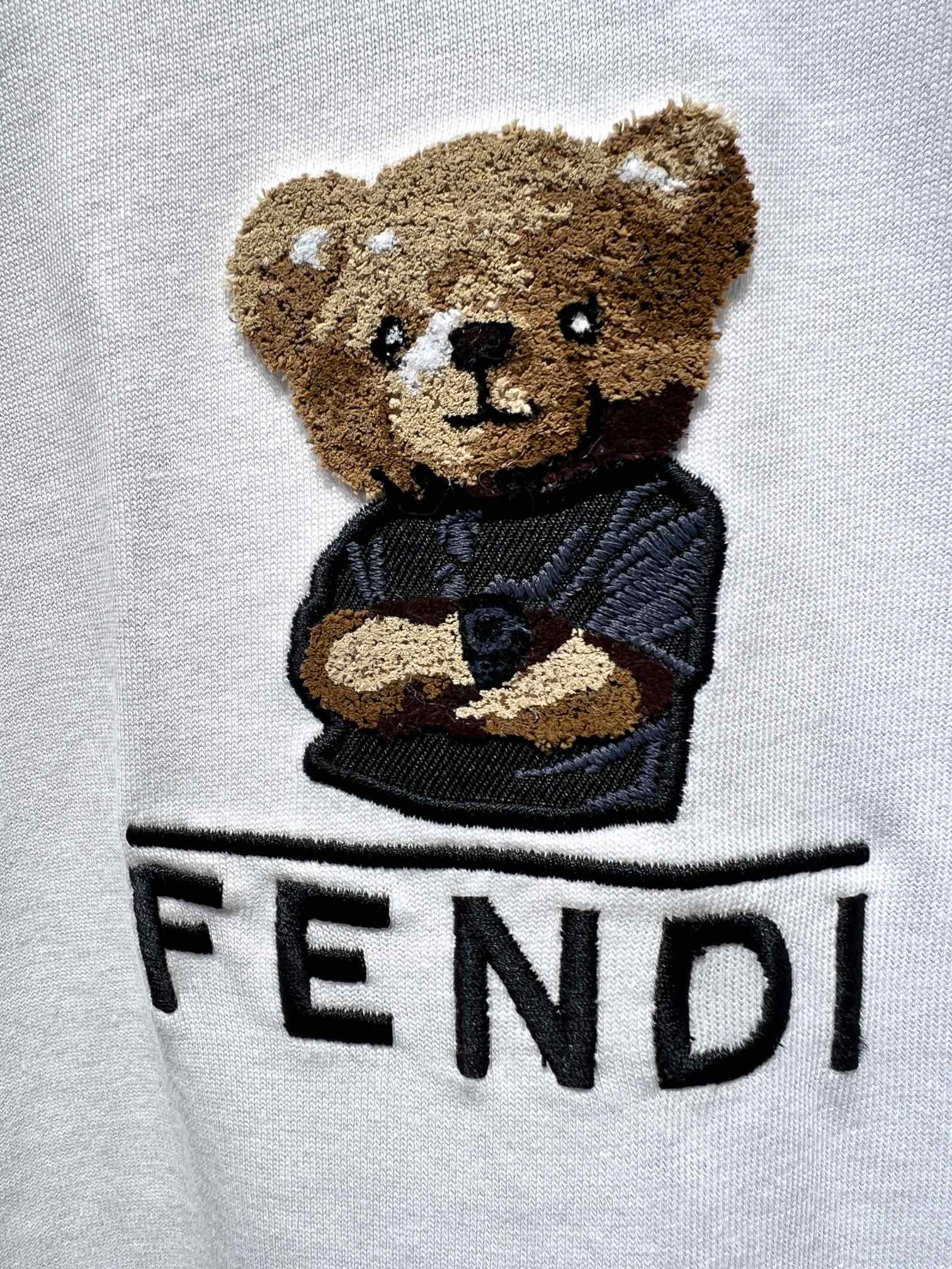 大販売 HOT‼ fendi メンズ t シャツコピー 半袖 トップス 純綿 熊プリント 人気 ホワイト_4