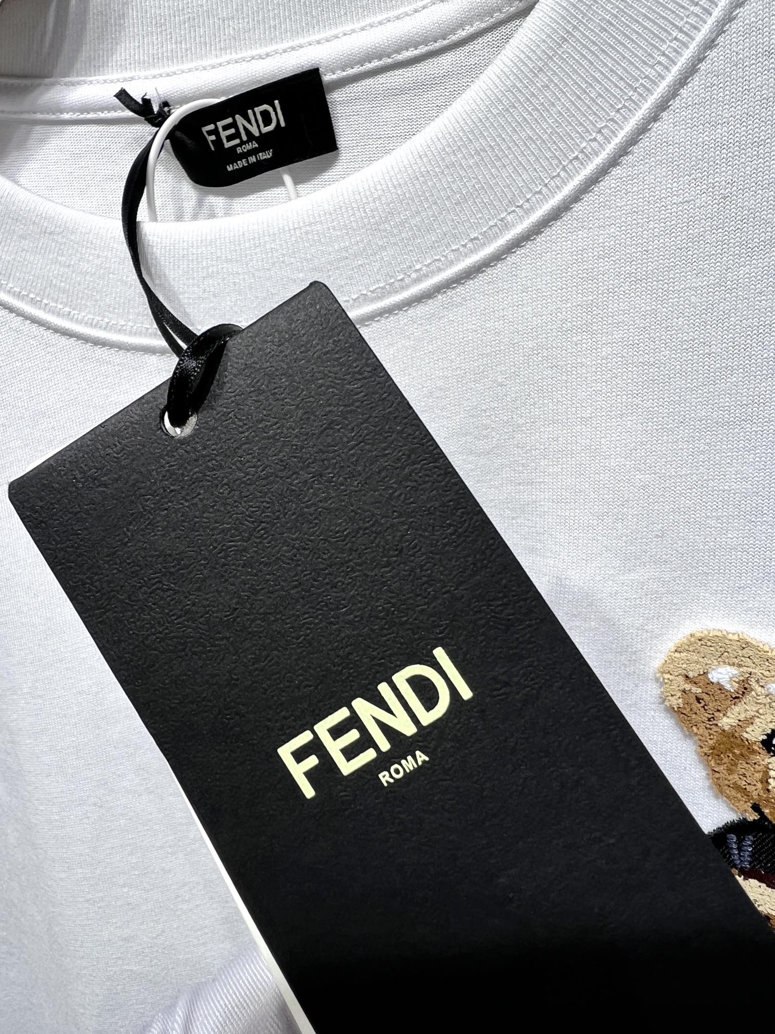 大販売 HOT‼ fendi メンズ t シャツコピー 半袖 トップス 純綿 熊プリント 人気 ホワイト_6