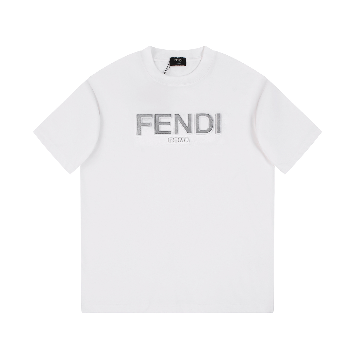 今季のおすすめ fendi 半袖Ｎ級品 Tシャツ トップス 純綿 ロゴプリント 男女兼用 シンプル 人気品 ホワイト_1