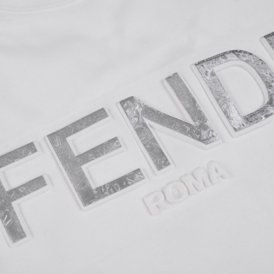 今季のおすすめ fendi 半袖Ｎ級品 Tシャツ トップス 純綿 ロゴプリント 男女兼用 シンプル 人気品 ホワイト_8