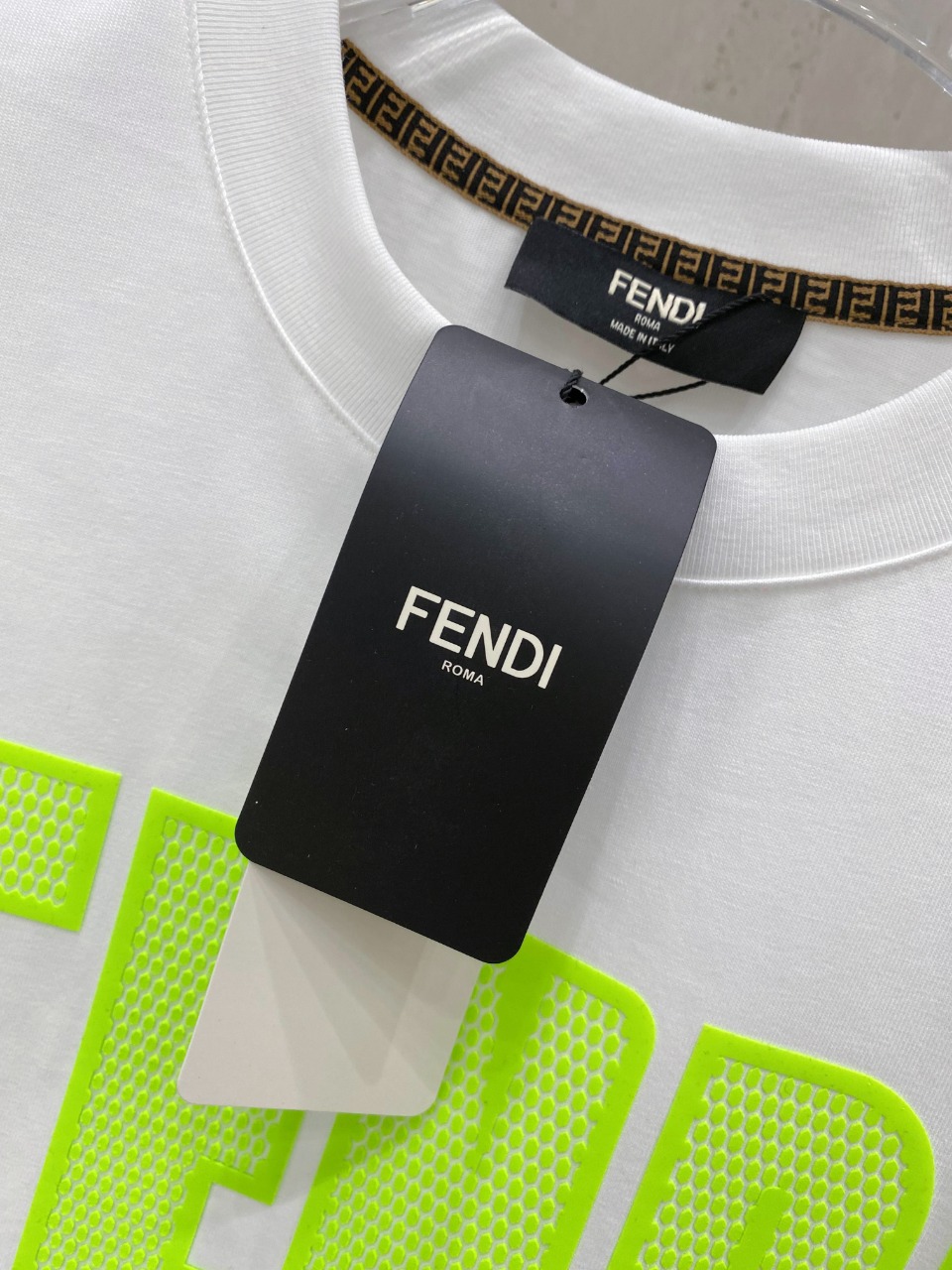 春夏新品 fendi t シャツ クマコピー 半袖 トップス 純綿 ロゴプリント ファッション 男女兼用 大人気 ホワイト_10