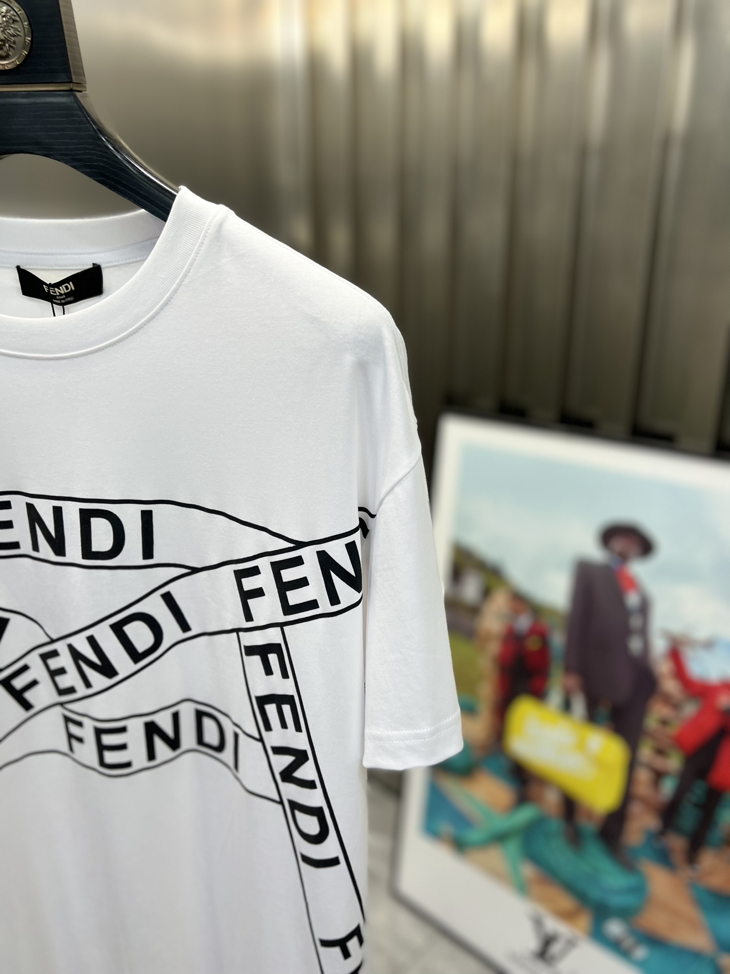 fendi t シャツ モンスタースーパーコピー 半袖 トップス 純綿 ロゴプリント ファッション ホワイト_5