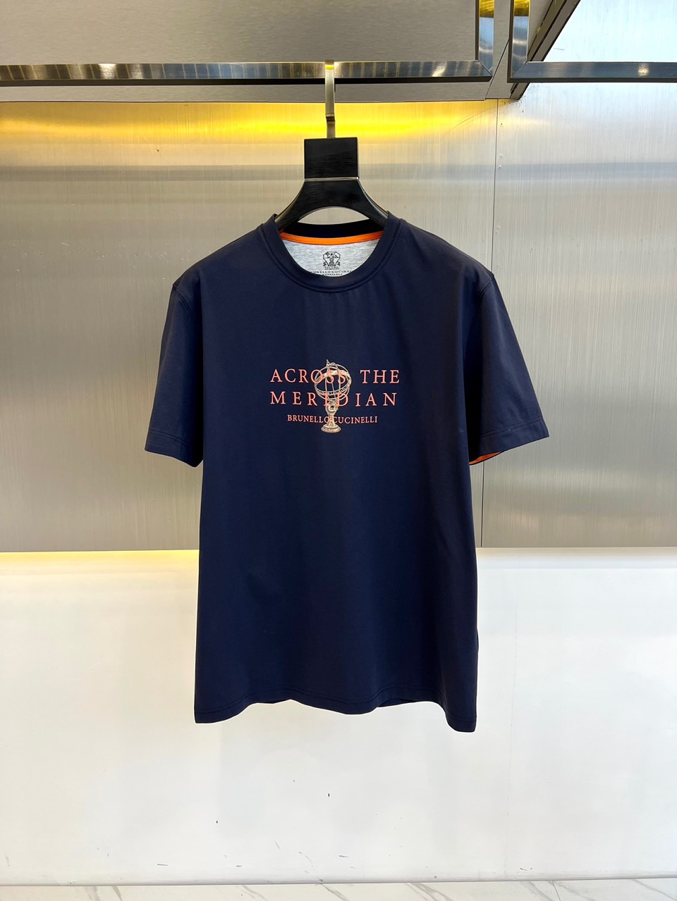 ハンサム 品質保証 クチネリ tシャツスーパーコピー 純綿 トップス 半袖 プリント メンズ ブルー_2