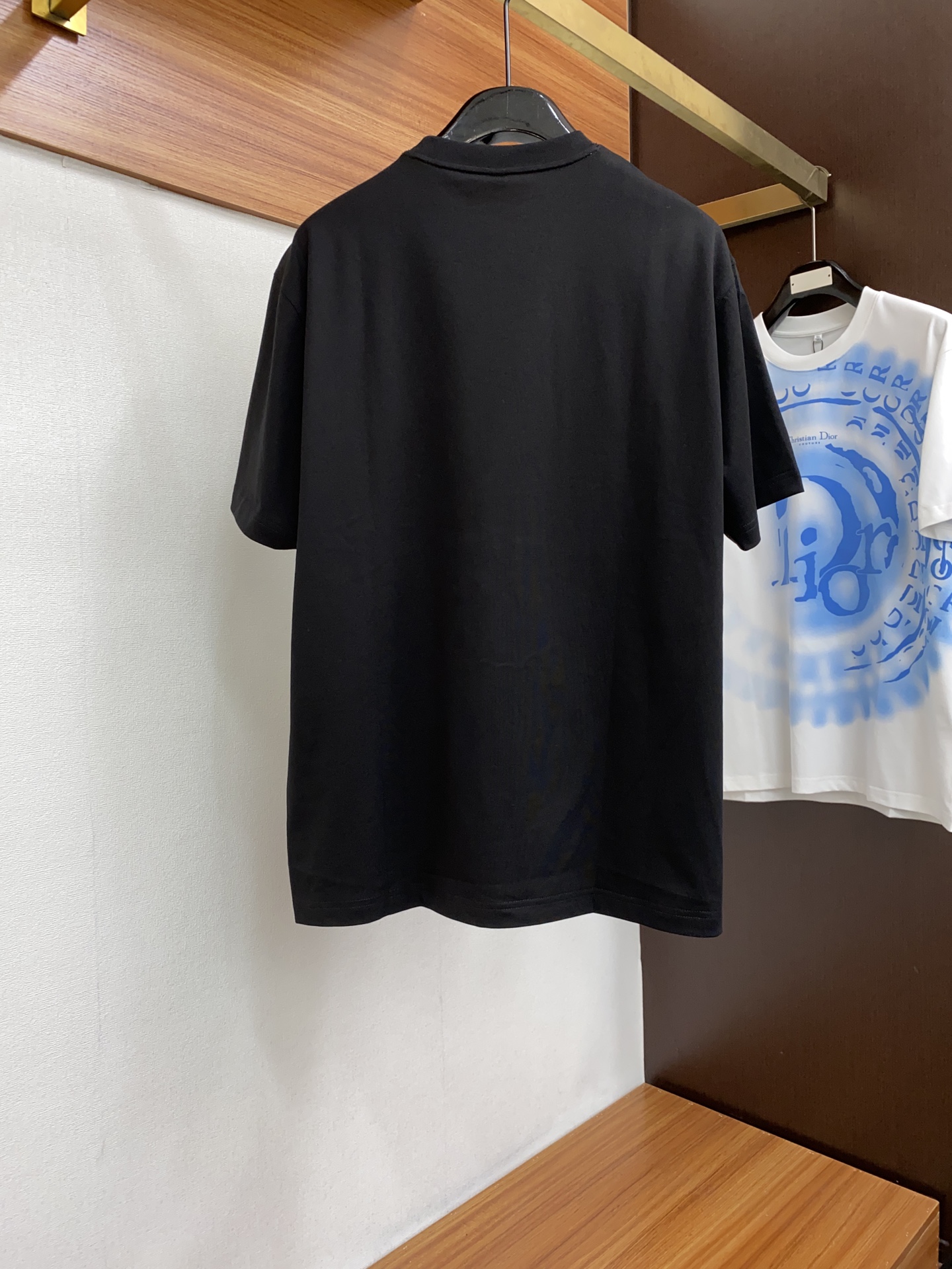 ディオールtシャツ偽物 トップス カップル 純綿 短袖 柔軟 プリント 男女兼用 ブラック_8