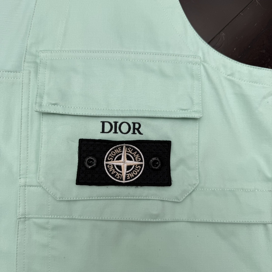 ストーン アイランド アウターコピー 無袖 Dior*STONEISLANコラボ ベスト ジレ 綿 グリーン_5