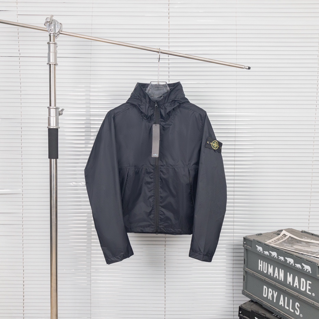 stone island コートコピー アウター トップス ジャケット ハイネック 男女兼用 防水 防風 通気 ブラック_1