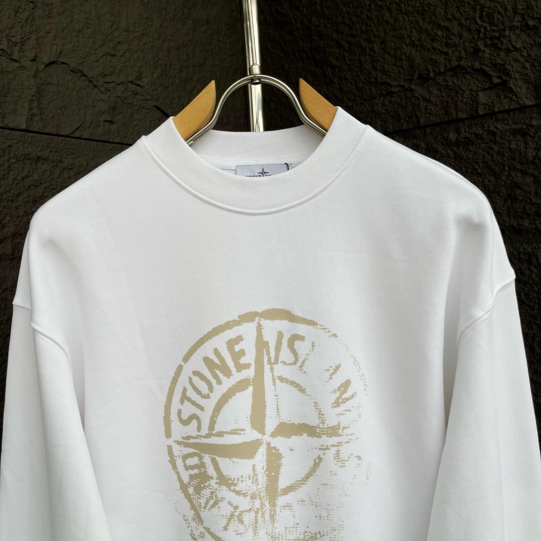 人気流行品 stone island ジップ パーカーコピー トップス ロゴプリント 純綿 通気性いい ホワイト_3